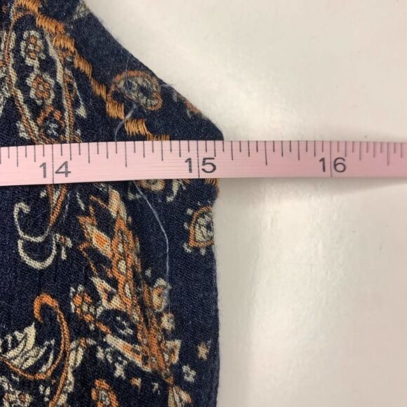 Market & Spruce Navy Blue Multicolor Boho Paisley Embroidered Dress - Picture 6 of 8